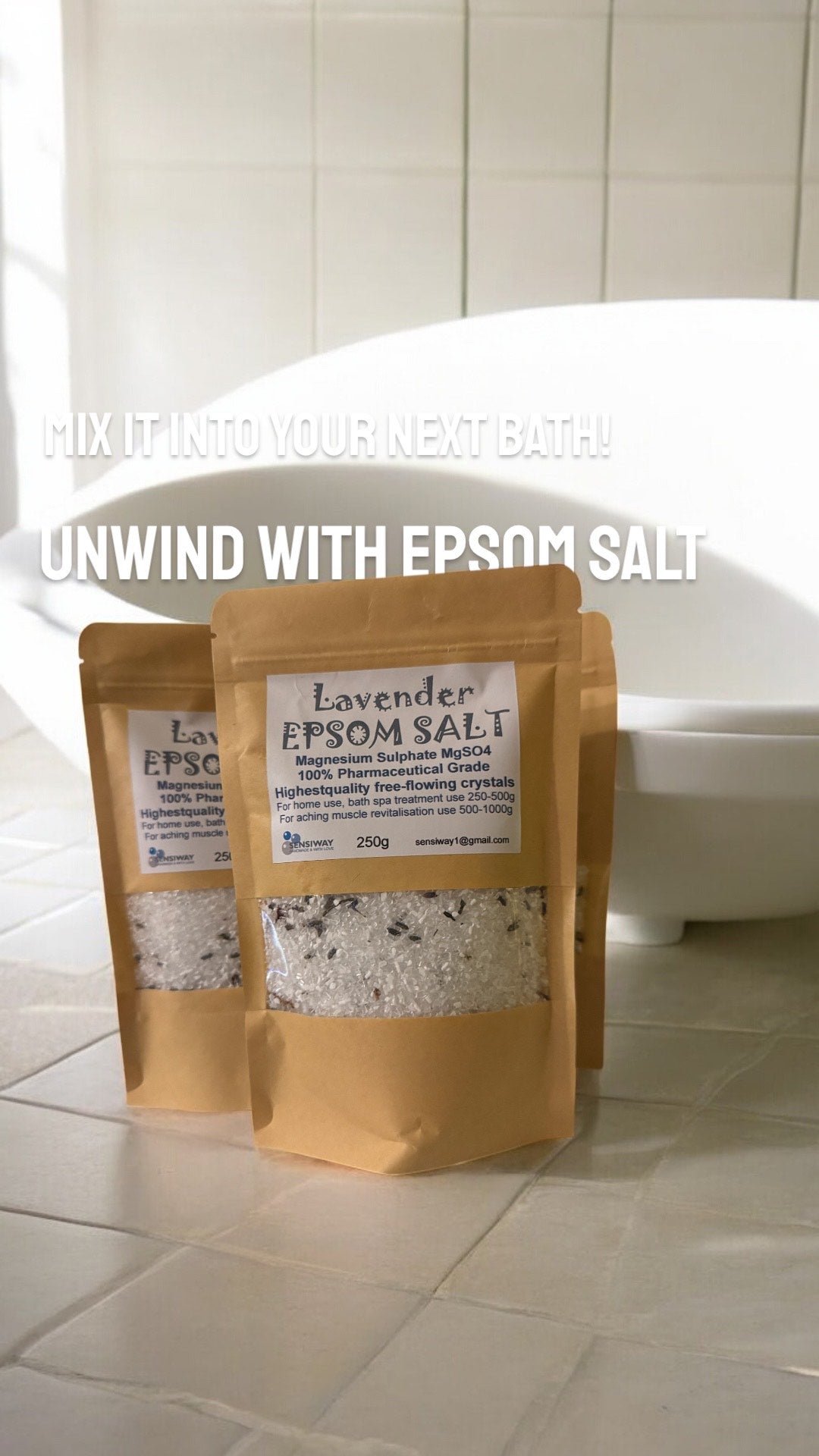 Epsom Salts Bath Soak Relaxing Wintergreen Spa Detox Muscle Relief 250g (Copy) (Copy)